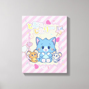 Anime Tom and Jerry Strawberry Fun Canvas Print