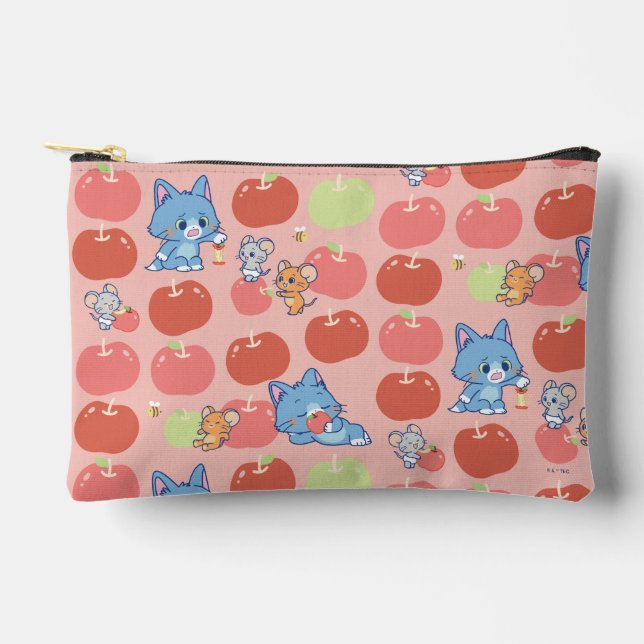 Anime Tom, Jerry, and Tuffy Apple Pattern Accessory Pouch (Front)