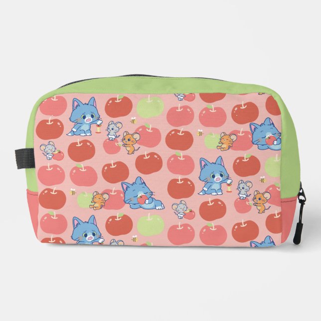 Anime Tom, Jerry, and Tuffy Apple Pattern Dopp Kit (Front)