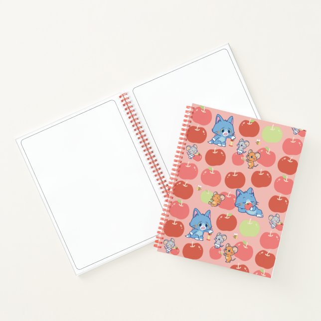 Anime Tom, Jerry, and Tuffy Apple Pattern Notebook (Inside)