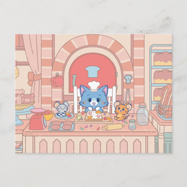 Anime Tom, Jerry, and Tuffy Bakery Postcard (Front)