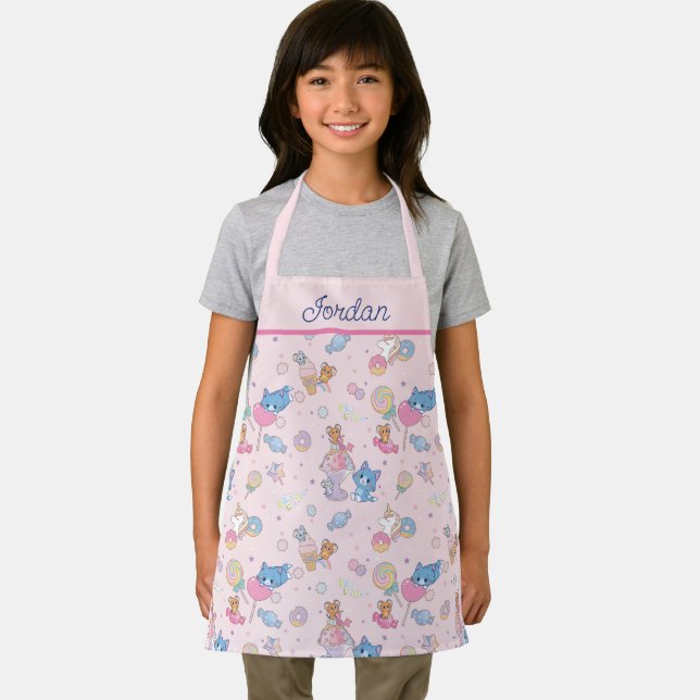 Anime Tom, Jerry, and Tuffy Candyland Pattern Apron (Insitu)