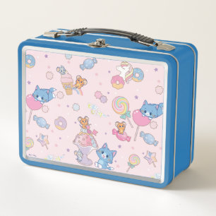 Anime Tom, Jerry, and Tuffy Candyland Pattern Metal Lunch Box