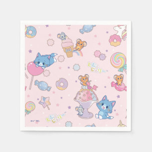 Anime Tom, Jerry, and Tuffy Candyland Pattern Napkin