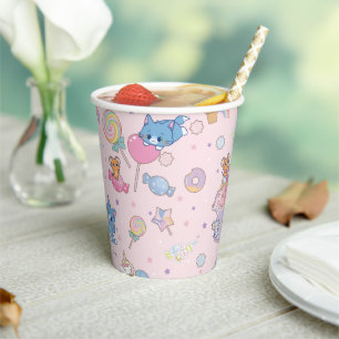 Anime Tom, Jerry, and Tuffy Candyland Pattern Paper Cups