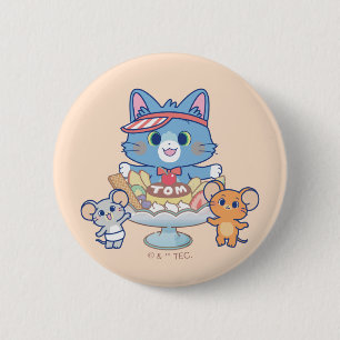 Anime Tom, Jerry, and Tuffy Dessert Parlor 6 Cm Round Badge