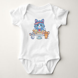 Anime Tom, Jerry, and Tuffy Dessert Parlour Baby Bodysuit