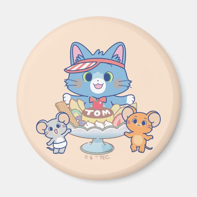 Anime Tom, Jerry, and Tuffy Dessert Parlour Magnet (Front)
