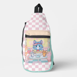 Anime Tom, Jerry, and Tuffy Dessert Parlour Sling Bag
