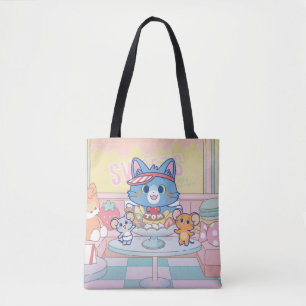 Anime Tom, Jerry, and Tuffy Dessert Parlour Tote Bag
