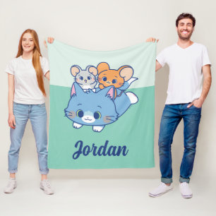 Anime Tom, Jerry, and Tuffy Fleece Blanket