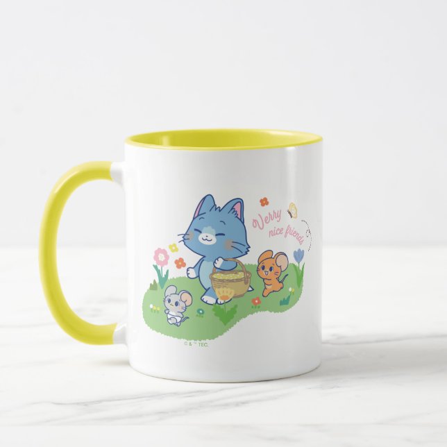 Anime Tom, Jerry, and Tuffy Picnic Mug (Left)