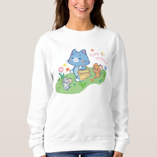 Anime Tom, Jerry, and Tuffy Picnic Sweatshirt (Front)