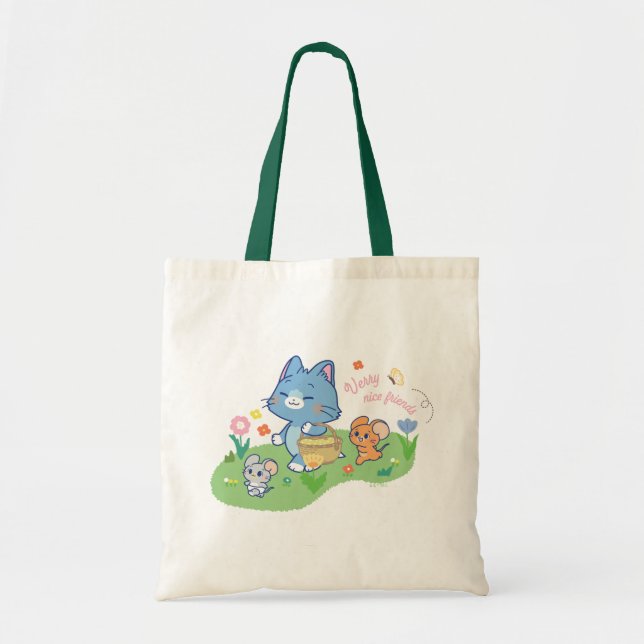 Anime Tom, Jerry, and Tuffy Picnic Tote Bag (Front)