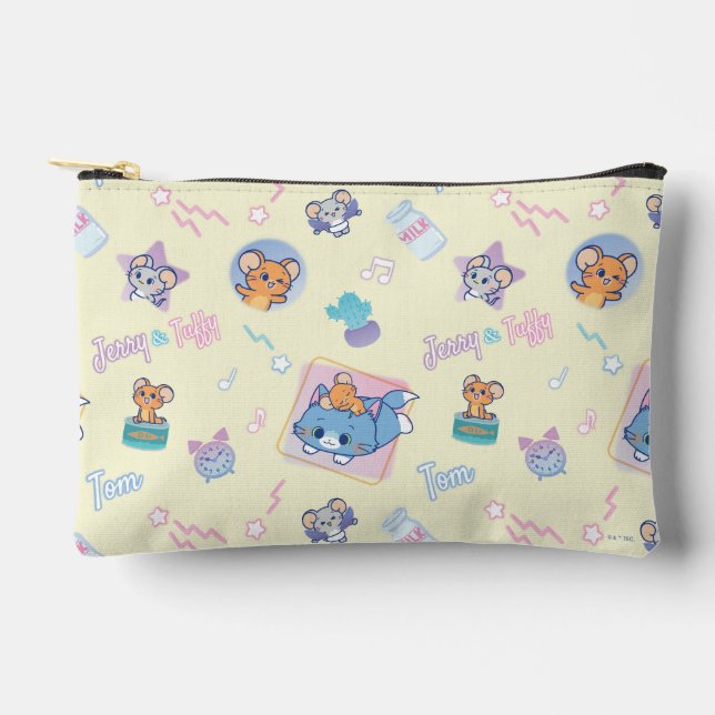 Anime Tom, Jerry, and Tuffy Playtime Pattern Accessory Pouch (Front)