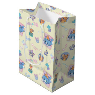 Anime Tom, Jerry, and Tuffy Playtime Pattern Medium Gift Bag