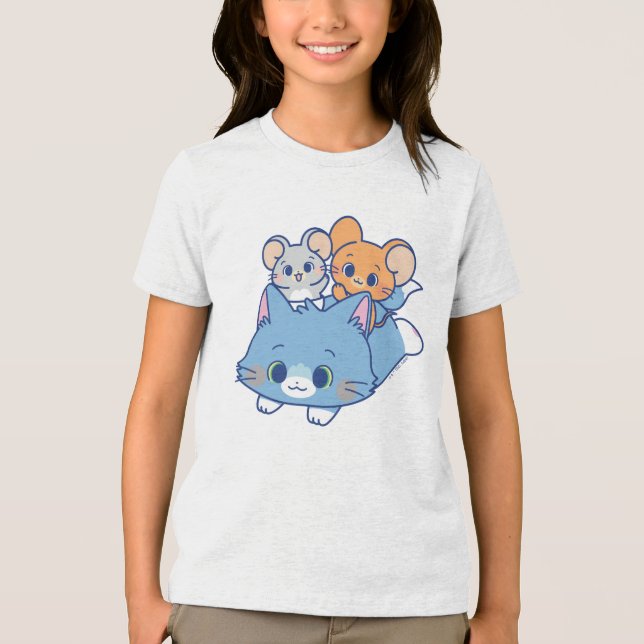 Anime Tom, Jerry, and Tuffy Tri-Blend Shirt (Front)