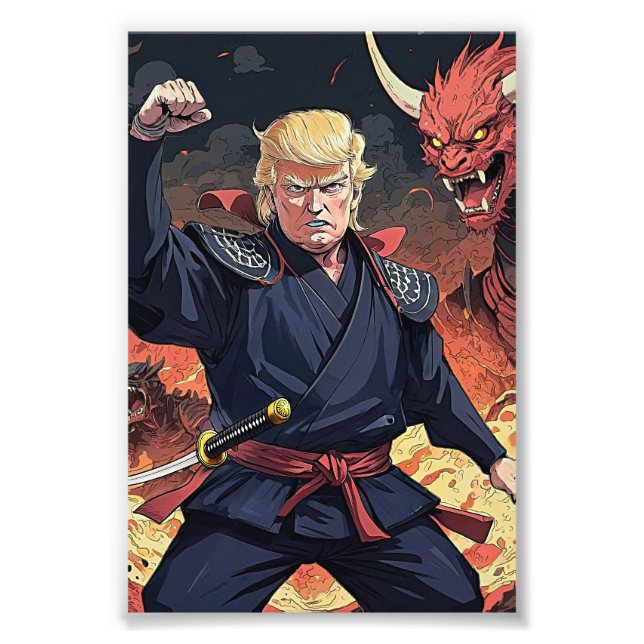 Anime Trump - Fist Raised Photo Print (Front)