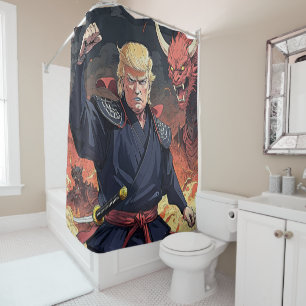 Anime Trump - Fist Raised Shower Curtain