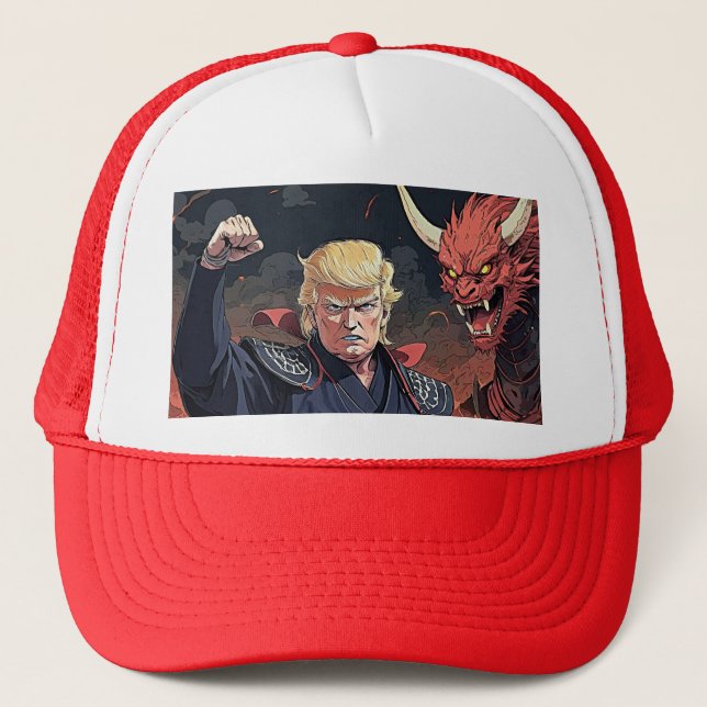 Anime Trump - Fist Raised Trucker Hat (Front)