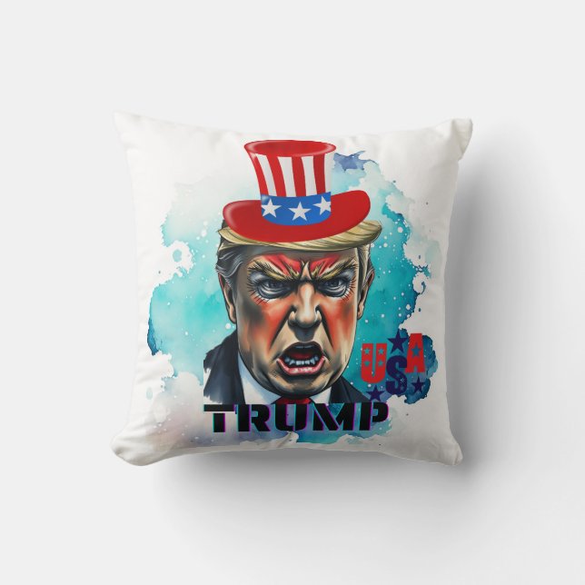 Anime Trump Throw Pillow (Front)