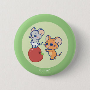 Anime Tuffy and Jerry Apple Rolling 6 Cm Round Badge