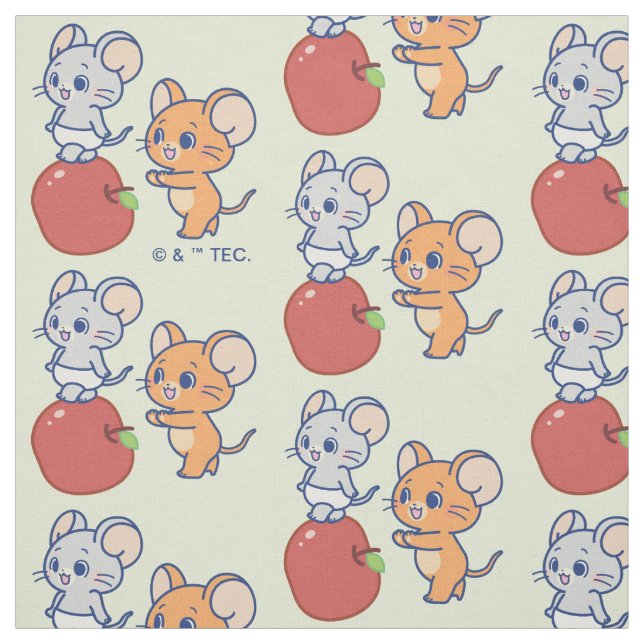 Anime Tuffy and Jerry Apple Rolling Fabric (Swatch)