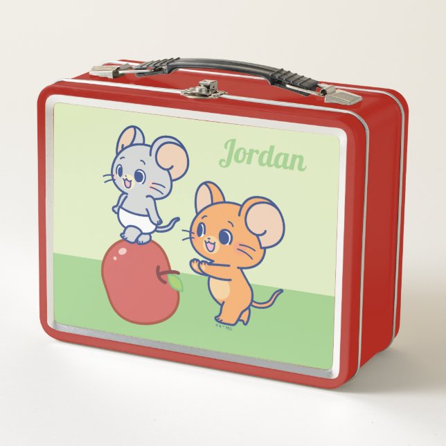 Anime Tuffy and Jerry Apple Rolling Metal Lunch Box (Front)