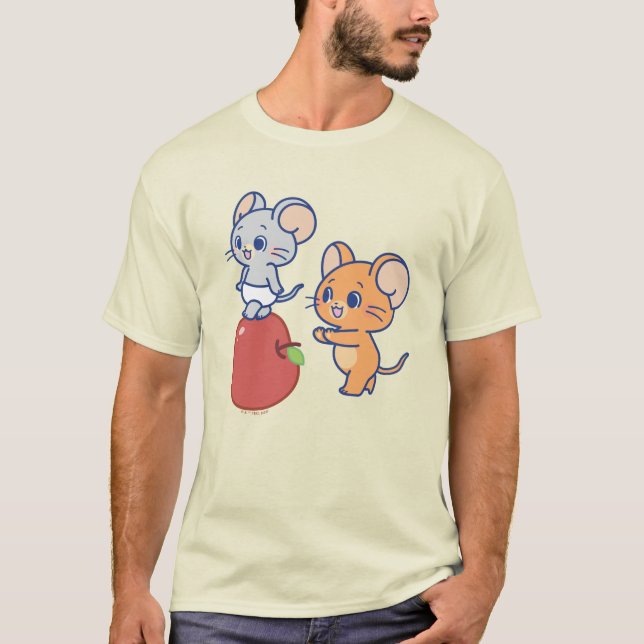 Anime Tuffy and Jerry Apple Rolling T-Shirt (Front)