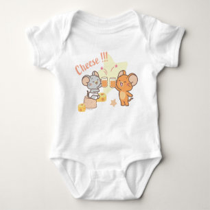 Anime Tuffy and Jerry Cheers to Cheese Baby Bodysuit
