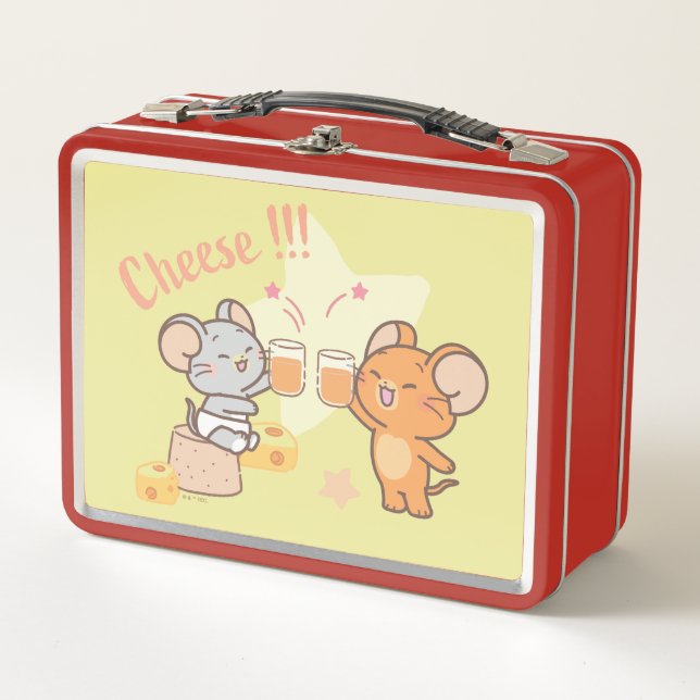 Anime Tuffy and Jerry Cheers to Cheese Metal Lunch Box (Front)