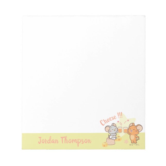 Anime Tuffy and Jerry Cheers to Cheese Notepad (Front)
