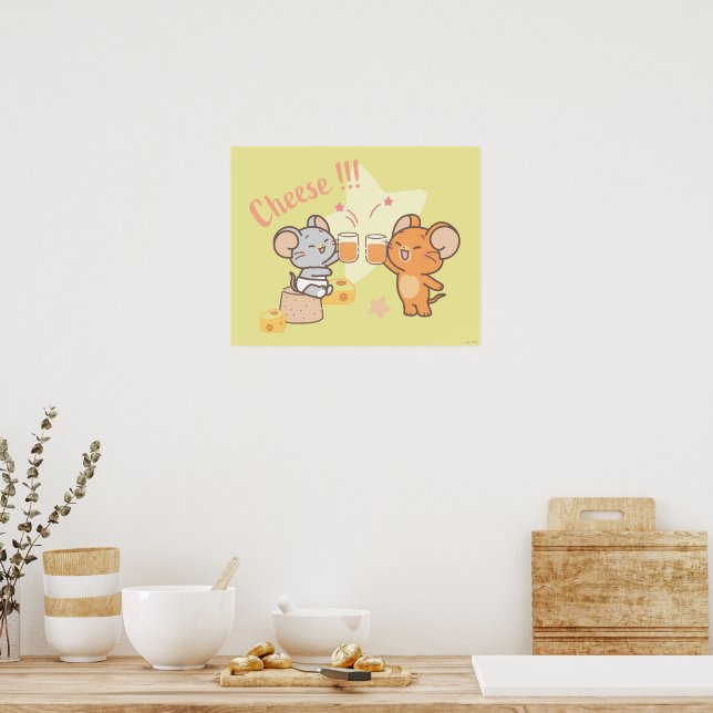 Anime Tuffy and Jerry Cheers to Cheese Poster (Kitchen)