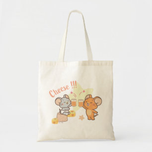 Anime Tuffy and Jerry Cheers to Cheese Tote Bag
