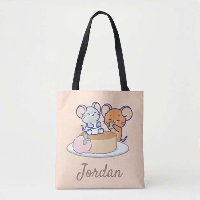 Anime Tuffy and Jerry Cheesecake Tote Bag (Front)