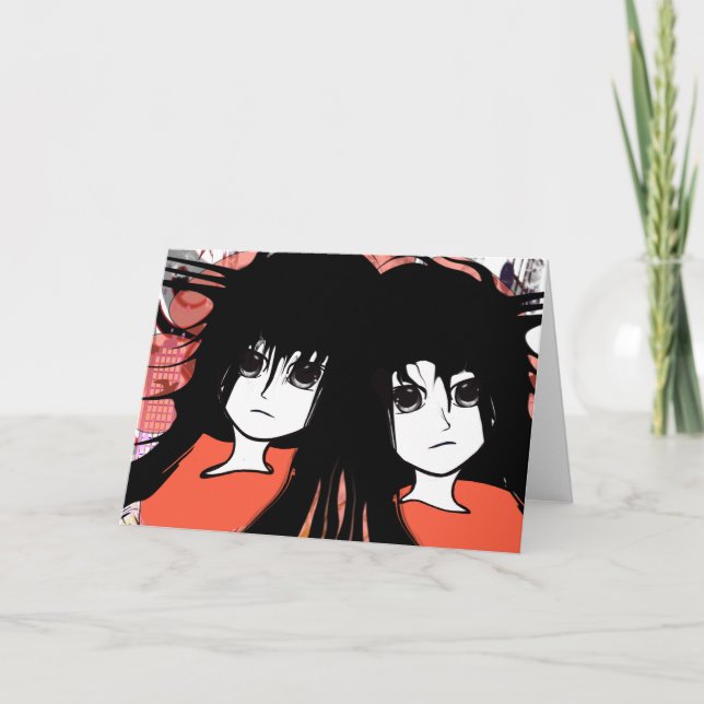 Anime Twins Holiday Card (Front)