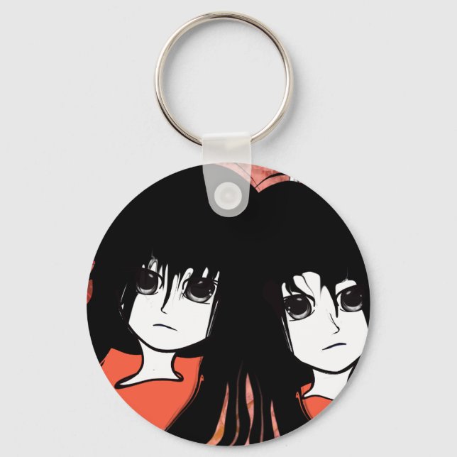 Anime Twins Key Ring (Front)