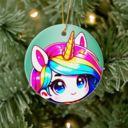 Anime Unicorn Kids Ceramic Tree Decoration