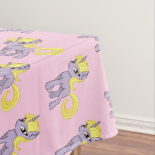 Anime Unicorn Pink Girl Birthday Tablecloth