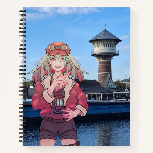 Anime, V Tuber, Fluber Water Tower Notebook (Front)