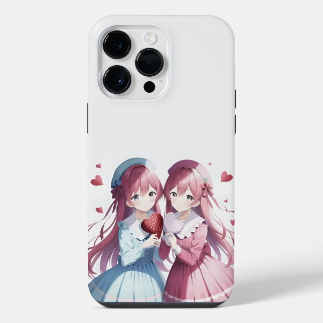 anime Valentine's Day heart iPhone Case (Back)