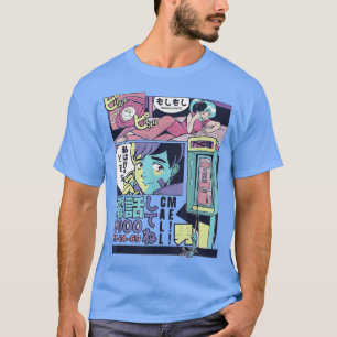 Anime Vaporwave Cool Fun Retro 80s Call Me Art T-Shirt