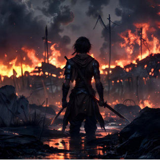 Anime warrior desk mat