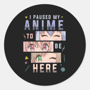 Anime watching Girl Japanese Anime Lover Classic Round Sticker