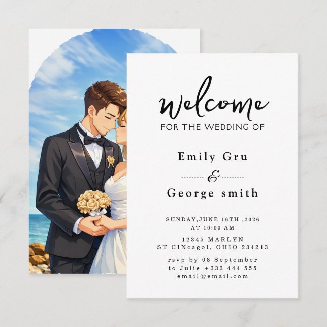 Anime Wedding  Invitation (Front/Back)