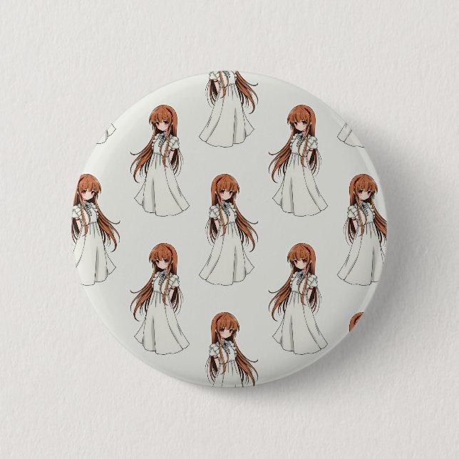 Anime Weeb Girl Manga Pattern Design  6 Cm Round Badge (Front)