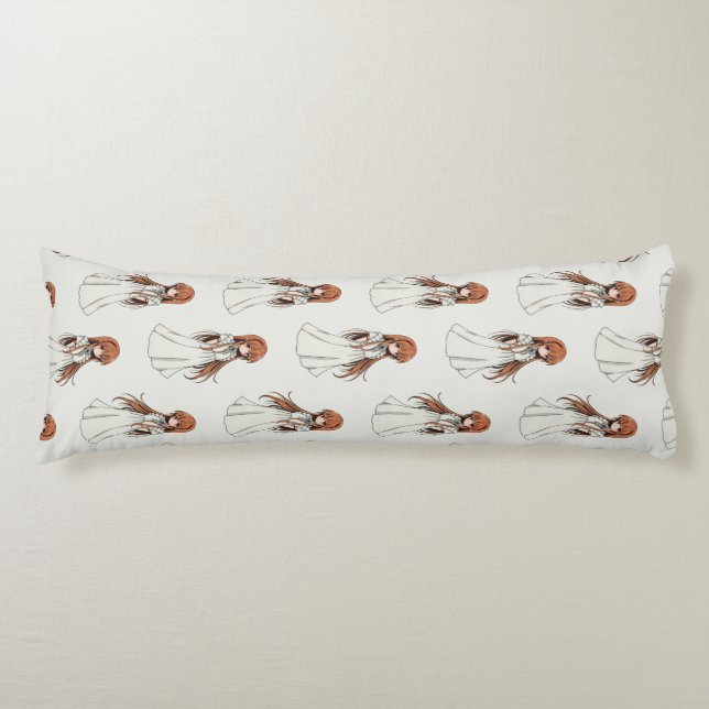 Anime Weeb Girl Manga Pattern Design  Body Cushion (Front)