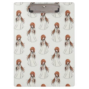 Anime Weeb Girl Manga Pattern Design Clipboard