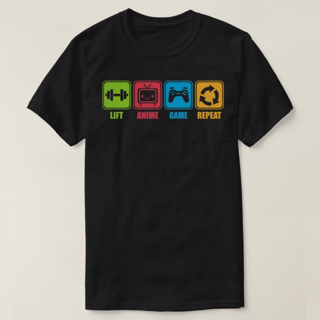 Anime, Weights, Video Games  Funny Otaku Workout P T-Shirt (Design Front)