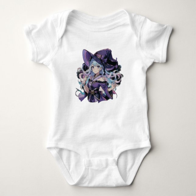 Anime/Witch/halloween  Baby Bodysuit (Front)